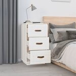  vidaXL Tables de chevet 2 Pièces Blanc 40x40x75 cm Bois de pin massif