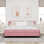 Lit box spring vidaXL avec matelas et LED Rose 180x200 cm Velours