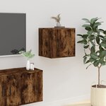 vidaXL Meuble TV mural Chêne fumé 40x34 5x40 cm