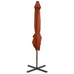 vidaXL Parasol déporté avec mât et lumières LED Terre cuite 250 cm