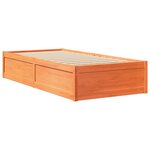 vidaXL Cadre de lit sans matelas cire marron 100x200cm bois pin massif