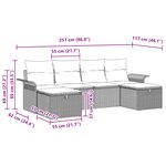 vidaXL Ensemble de canapé de jardin 6 pièces avec coussins noir poly rotin