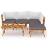 Salon de jardin meuble d'extérieur ensemble de mobilier 6 pièces avec coussins bois d'acacia solide 02_0016658