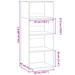 vidaXL Buffet haut chêne fumé 50x41x124 cm bois d'ingénierie