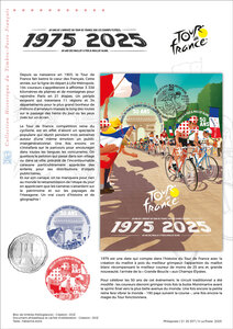 Document philatélique - 50 ans de l'arrivée du Tour de France sur les Champs-Elysées - 50 ans du maillot à pois et du maillot blanc