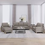 vidaXL Ensemble de canapés 4 Pièces avec coussins taupe tissu