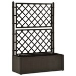 vidaXL Lit surélevé de jardin et treillis et système d'arrosage Moka
