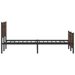 vidaXL Cadre de lit en métal sans matelas chêne marron 180x200 cm