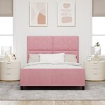 vidaXL Cadre de Lit Rose 160x200 cm Velours