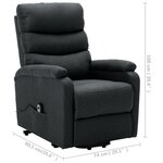 vidaXL Fauteuil Gris foncé Tissu