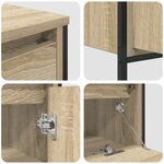 Ensemble de meubles de salle de bains 3 pièces en bois d'ingénierie chêne Sonoma