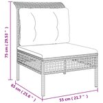 vidaXL Canapé central de jardin avec coussin Gris Résine tressée