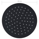 vidaXL Pomme de douche pluie Acier inoxydable 20 cm Ronde Noir