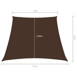 vidaXL Voile de parasol Tissu Oxford trapèze 3/5x4 m Marron