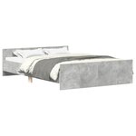 vidaXL Cadre de lit sans matelas gris béton 135x190 cm