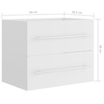 vidaXL Armoire d'évier Blanc 60x38 5x48 cm Aggloméré