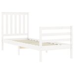 vidaXL Cadre de lit sans matelas blanc bois massif