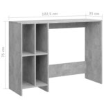 vidaXL Bureau d'ordinateur portable gris béton bois d'ingénierie
