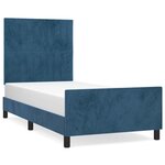 vidaXL Cadre de lit avec tête de lit Bleu foncé 100x200 cm Velours