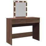 vidaXL Coiffeuse avec LED chêne marron 100x40x130 cm