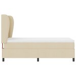 Lit Box Spring Crème avec Matelas  90x200 cm Tissu