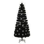 vidaXL Sapin de Noël et flocons de neige LED Noir 240 cm Fibre optique