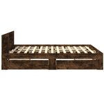 vidaXL Cadre de lit avec tête de lit chêne fumé 180x200 cm