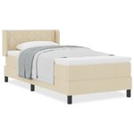 Lit Box Spring vidaXL avec Matelas Crème 100x200 cm Tissu
