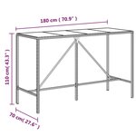 vidaXL Ensemble de bar jardin 9 Pièces gris poly rotin/bois massif acacia