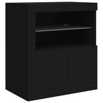 vidaXL Buffet avec lumières LED noir 181 5x37x67 cm