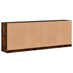 vidaXL Bibliothèque avec portes chêne fumé 204x37x75 cm