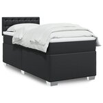 vidaXL Sommier à lattes de lit avec matelas Noir 100x200 cm Similicuir