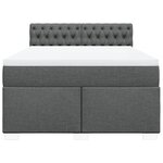 vidaXL Sommier à lattes de lit avec matelas Gris foncé 140x190cm Tissu