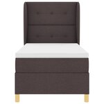 Lit à ressort avec matelas vidaXL Marron foncé 100x200 cm en tissu