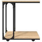 vidaXL Table d'appoint à roues Chêne sonoma 50x35x55 5 cm