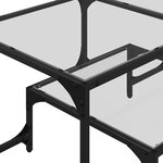 vidaXL Table basse avec dessus en verre transparent 98 5x50x45cm acier