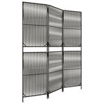 vidaXL Cloison de séparation 3 panneaux gris résine tressée
