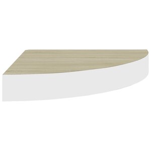 vidaXL Étagère d'angle murale Chêne et blanc 35x35x3 8 cm MDF