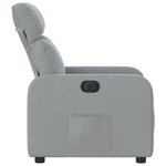 vidaXL Fauteuil inclinable électrique Gris clair Tissu