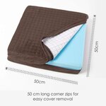 Coussin d'assise déhoussable en suédine  Chocolat - HOMESCAPES