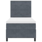 Lit Box Spring vidaXL avec Matelas & LED Gris Foncé 80x200 cm Velours