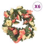 vidaXL Guirlandes de fleurs de Noël 6 Pièces rose et champagne 240 cm