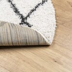 vidaXL Tapis shaggy à poils longs moderne crème et noir Ø 80 cm