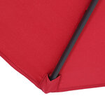 Parasol inclinable de jardin balcon terrasse manivelle toile polyester imperméabilisée haute densité 180 g/m² Ø2 7 x 2 35H m alu rouge vineux