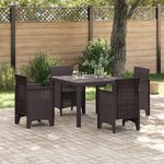 vidaXL Ensemble de salle à manger de jardin 5 pièces marron poly rattan
