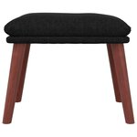 vidaXL Chaise de relaxation avec repose-pied Noir Tissu