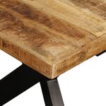 vidaXL Table à manger Bois de manguier massif et croix en acier 180 cm