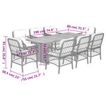 vidaXL Ensemble à manger de jardin et coussins 9 Pièces beige Poly rotin