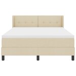Lit à ressorts vidaXL avec matelas crème 140 x 200 cm tissu