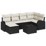 vidaXL Ensemble de canapés de jardin 6 pièces avec coussins en rotin synthétique brun